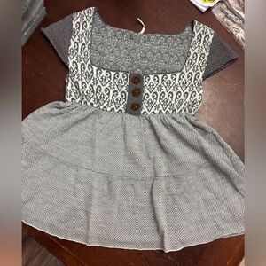 Free people chunky knit fabric sweater babydoll fairy shirt tank medium Dainty